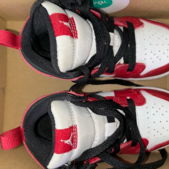 Jordan 1 Mid (TD) White/Gym Red/Black Toddler - Picture 5 of 7